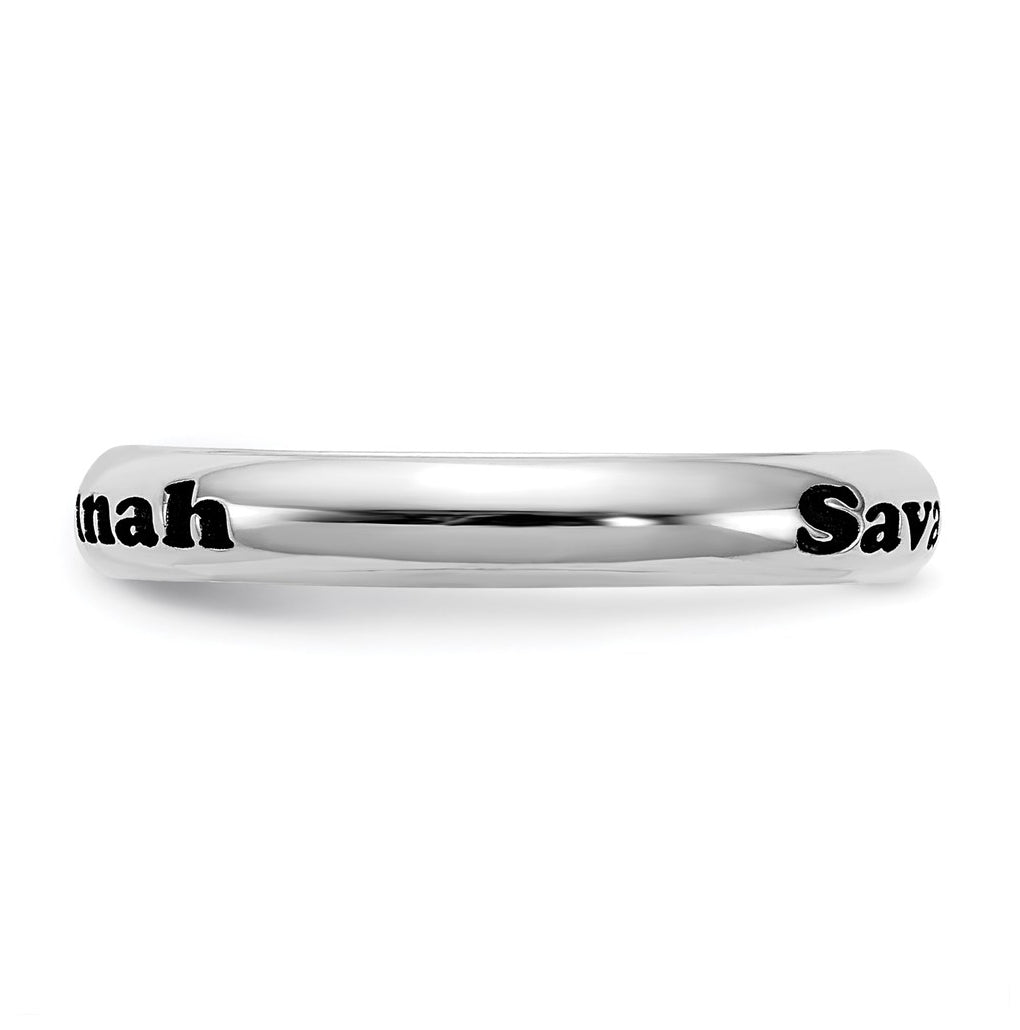 Sterling Silver Rh-plt Stackable Expressions Personalized Ring – Elegant Jewelry Gift for Birthday, Anniversary, Engagement, Wedding