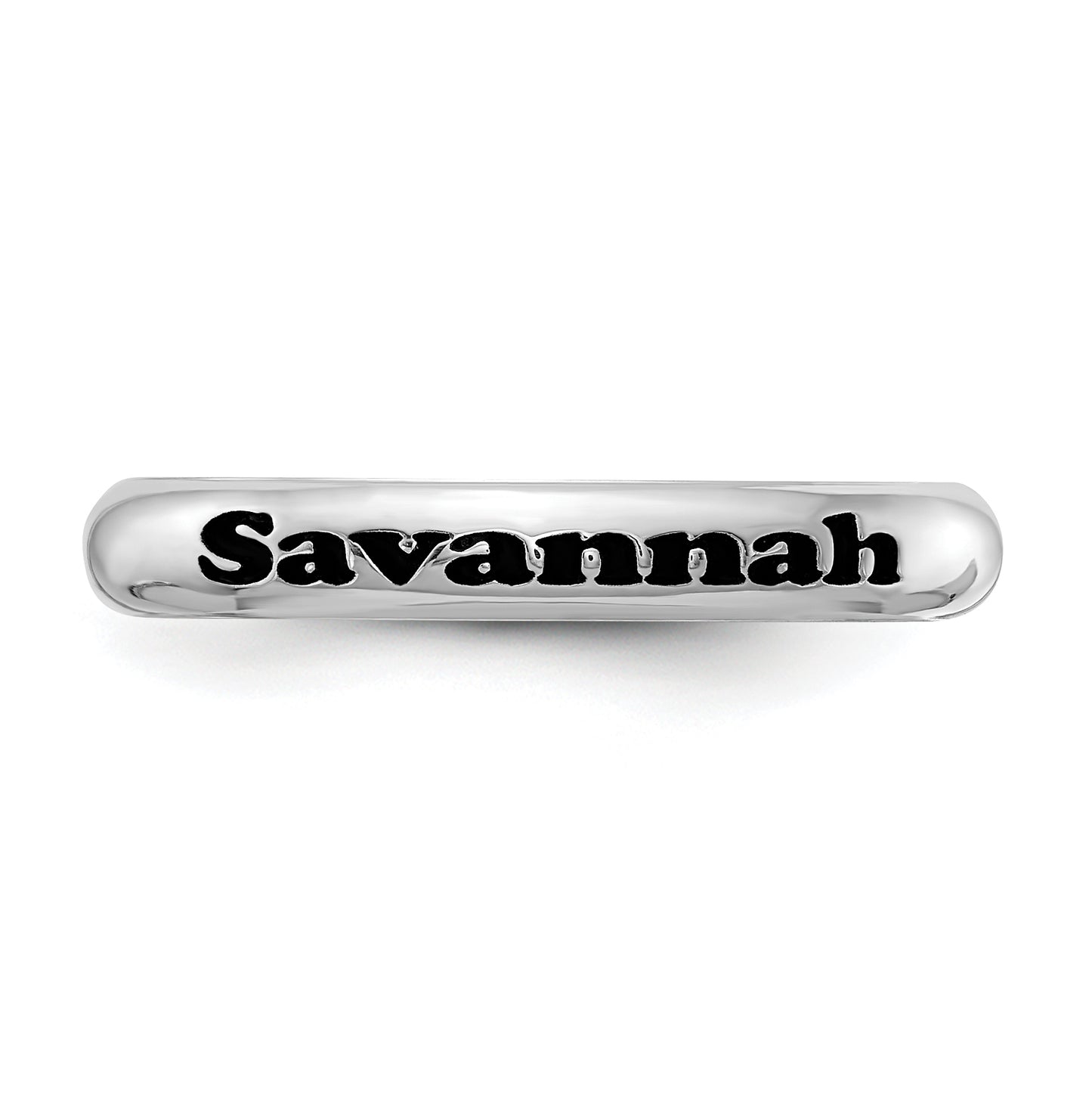 Sterling Silver Rh-plt Stackable Expressions Personalized Ring, Size 10