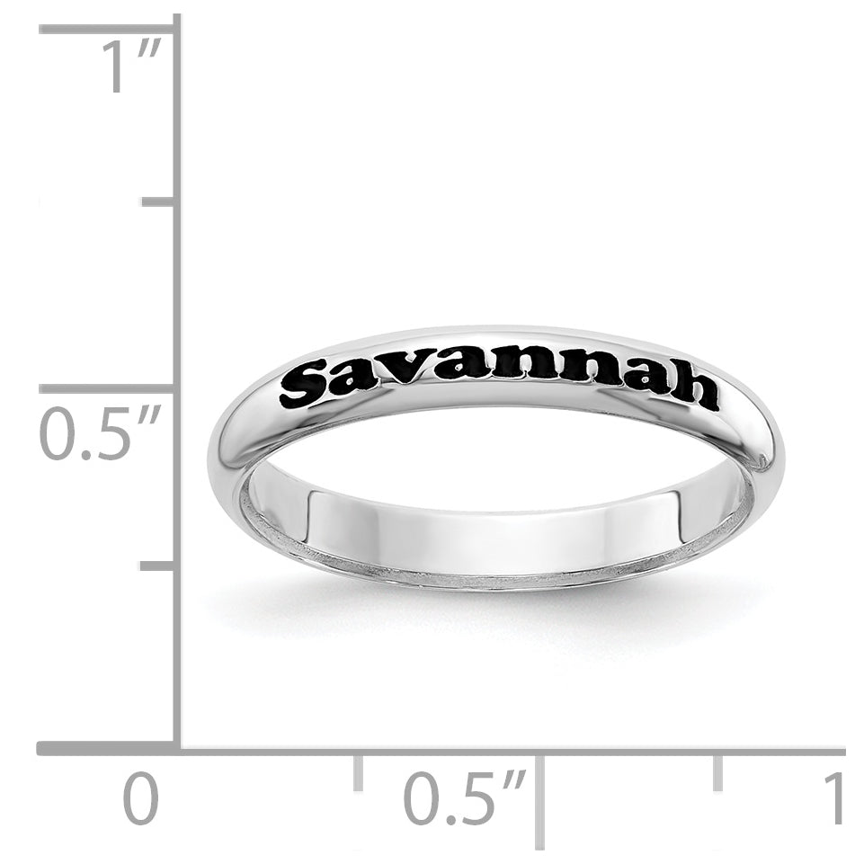 Sterling Silver Rh-plt Stackable Expressions Personalized Ring, Size 9