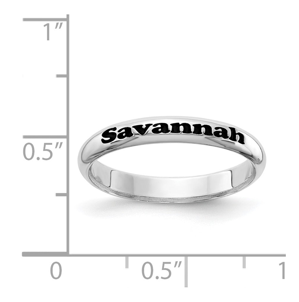 Sterling Silver Rh-plt Stackable Expressions Personalized Ring – Elegant Jewelry Gift for Birthday, Anniversary, Engagement, Wedding