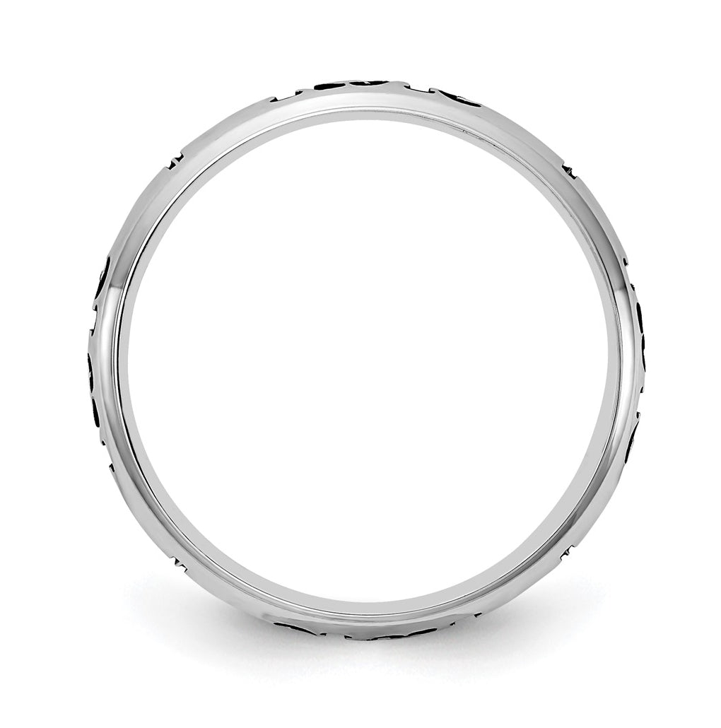 Sterling Silver Rh-plt Stackable Expressions Personalized with Cross Ring – Elegant Jewelry Gift for Birthday, Anniversary, Engagement, Wedding