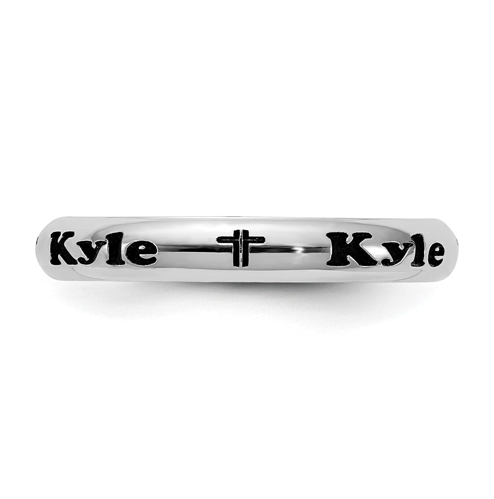 Sterling Silver Rh-plt Stackable Expressions Personalized with Cross Ring – Elegant Jewelry Gift for Birthday, Anniversary, Engagement, Wedding
