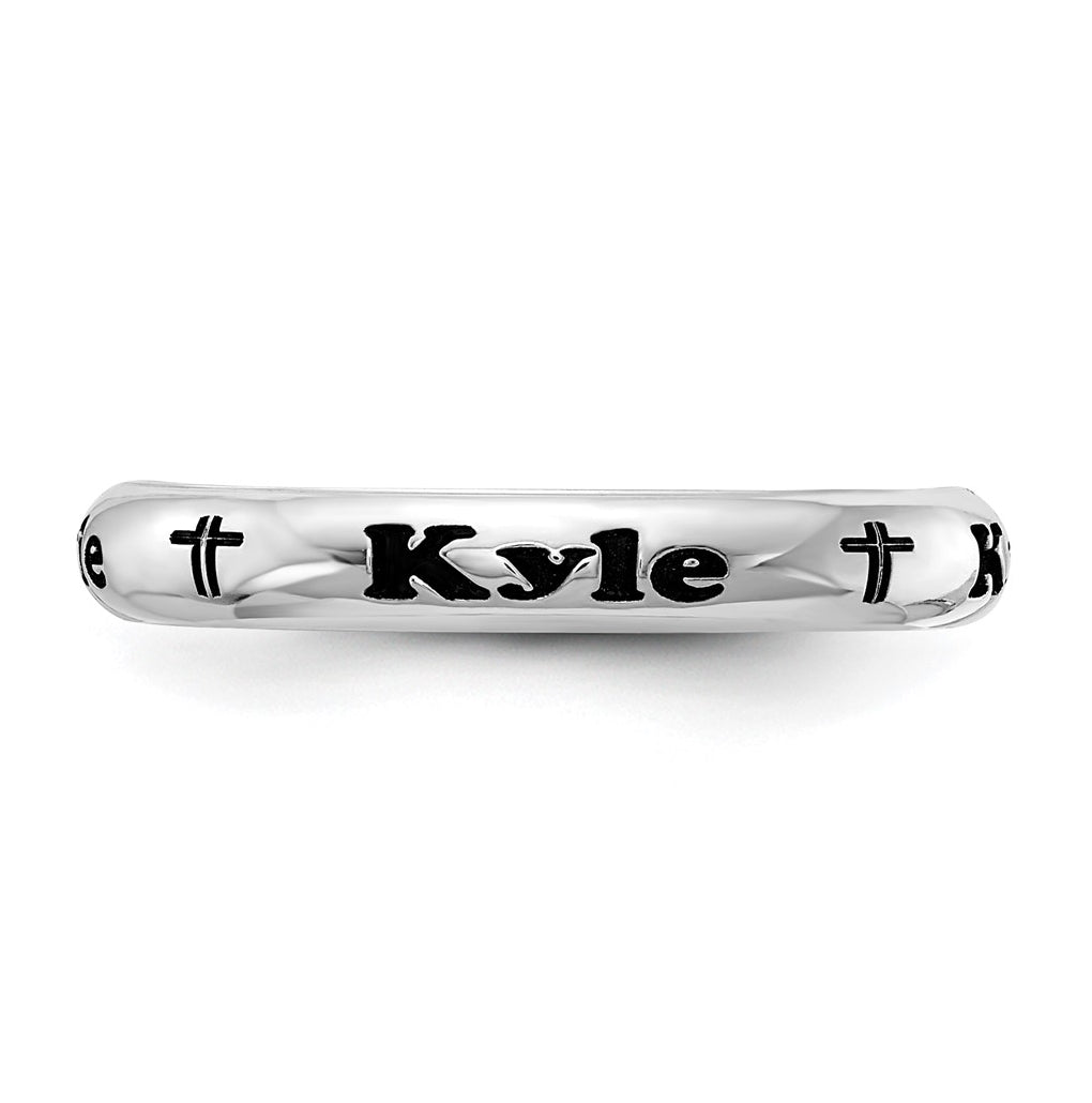 Sterling Silver Rh-plt Stackable Expressions Personalized with Cross Ring – Elegant Jewelry Gift for Birthday, Anniversary, Engagement, Wedding
