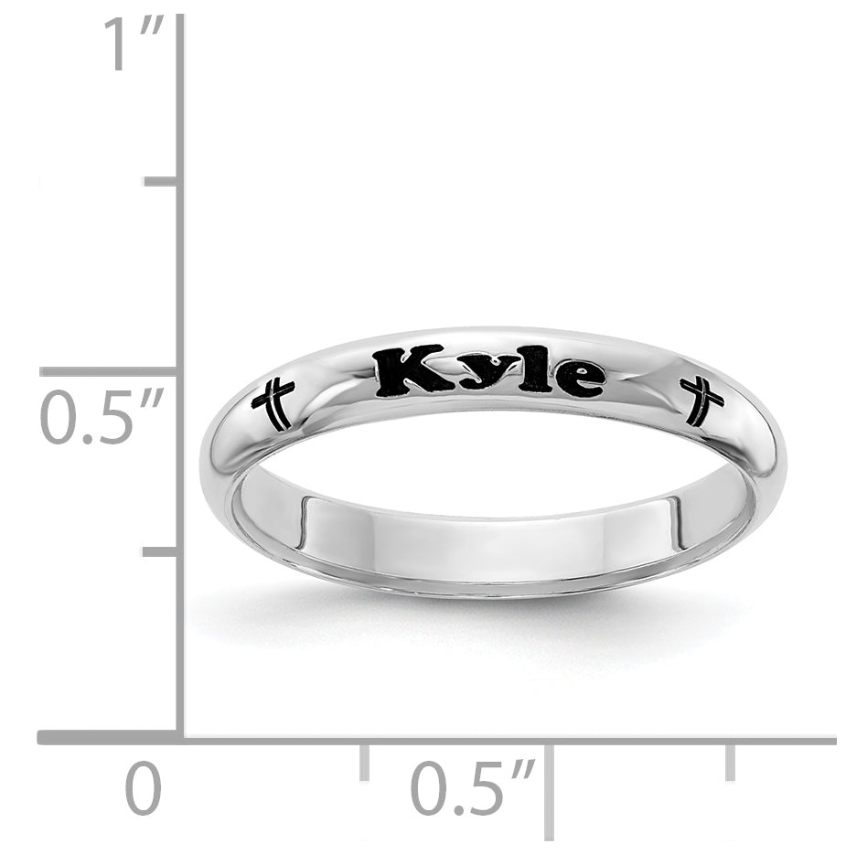 Sterling Silver Rh-plt Stackable Expressions Personalized with Cross Ring, Size 6