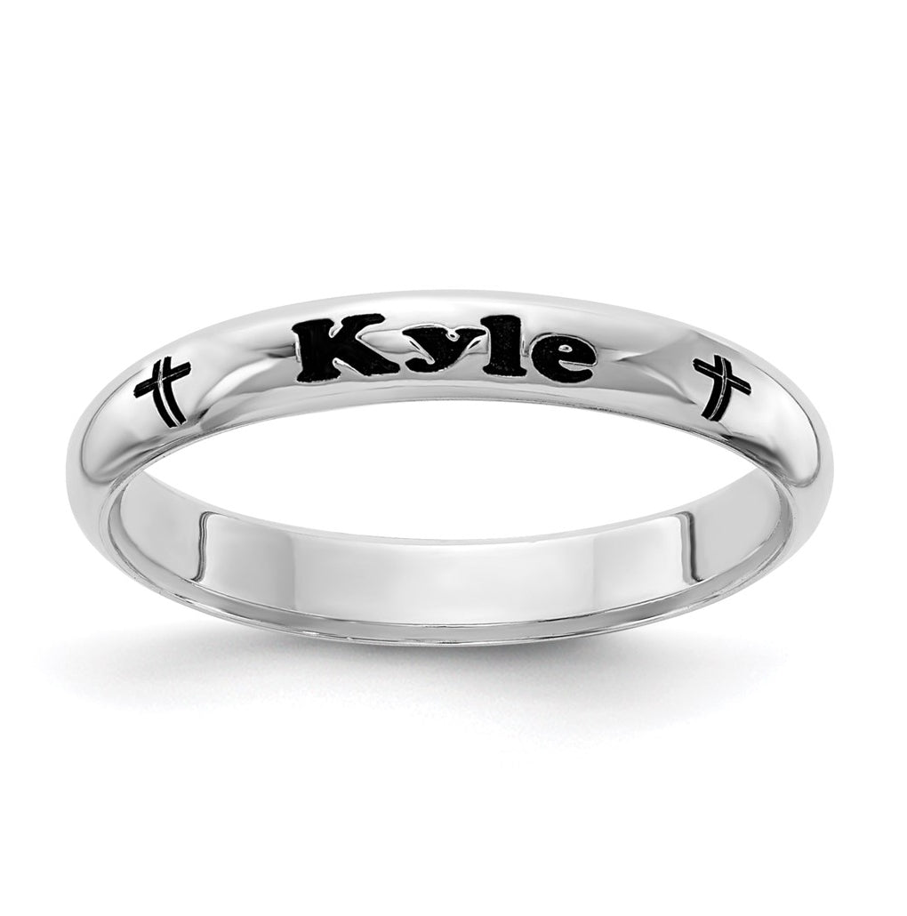Sterling Silver Rh-plt Stackable Expressions Personalized with Cross Ring – Elegant Jewelry Gift for Birthday, Anniversary, Engagement, Wedding
