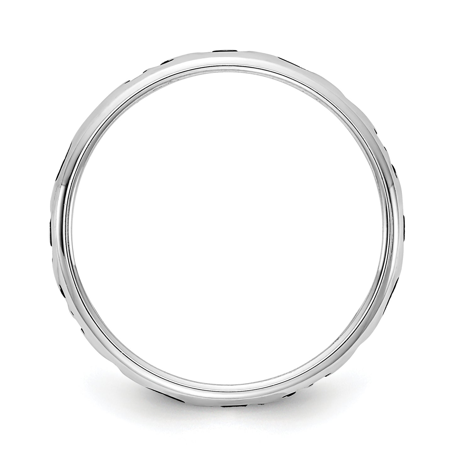 Sterling Silver Rh-plt Stackable Expressions Personalized with Heart Ring, Size 10