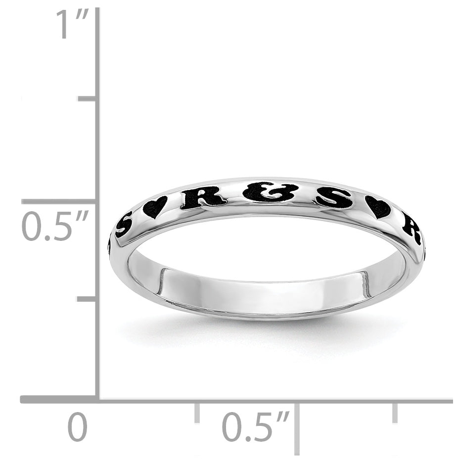 Sterling Silver Rh-plt Stackable Expressions Personalized with Heart Ring, Size 8