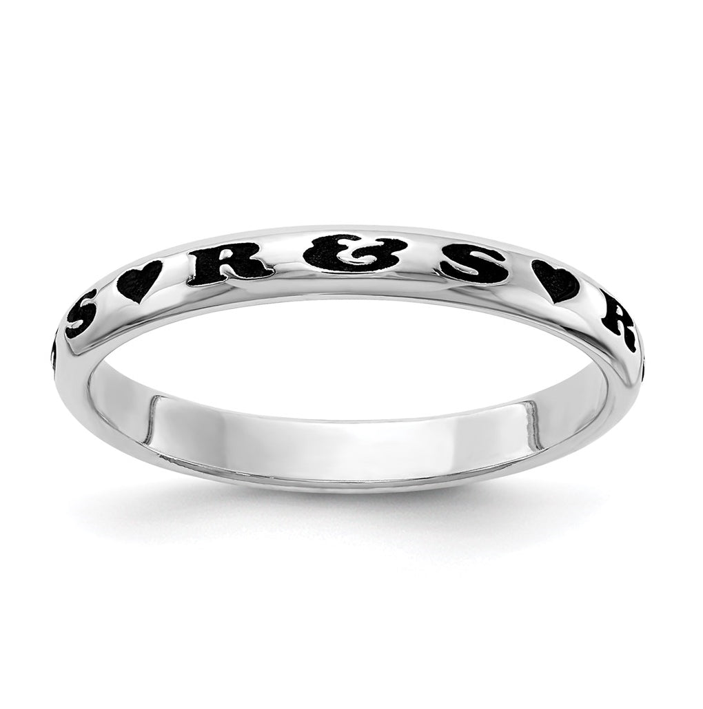 Sterling Silver Rh-plt Stackable Expressions Personalized with Heart Ring, Size 5.5