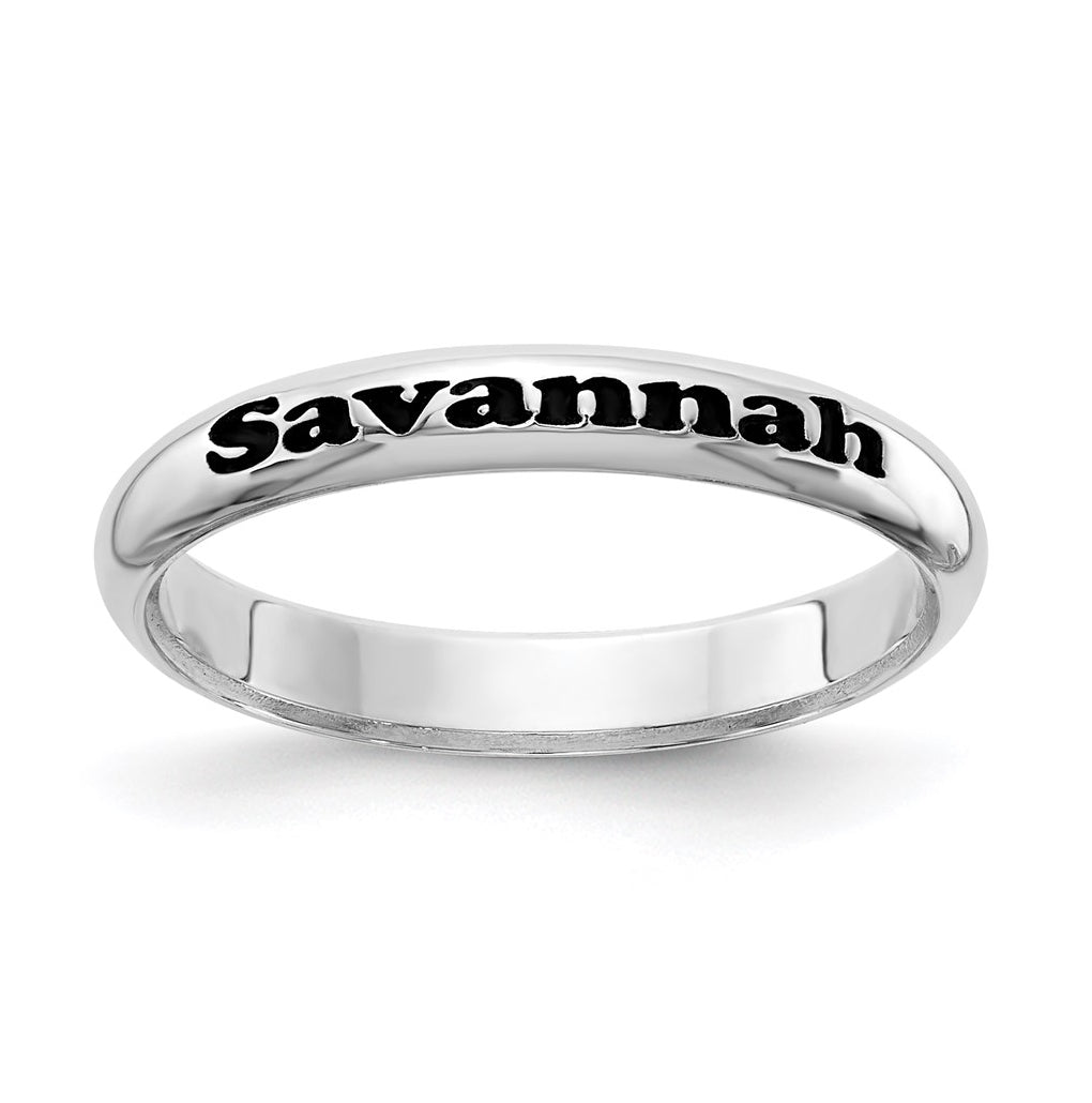 Sterling Silver Rh-plt Stackable Expressions Personalized Ring – Elegant Jewelry Gift for Birthday, Anniversary, Engagement, Wedding