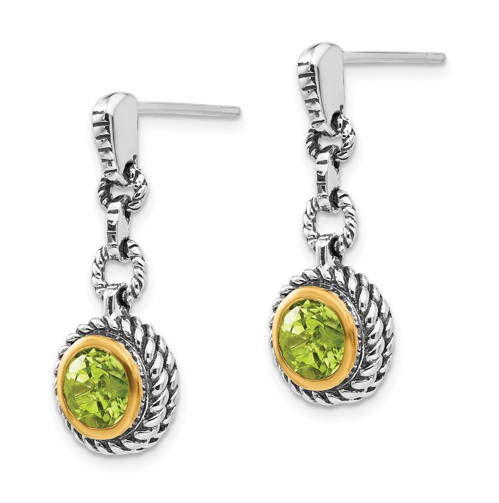 Sterling Silver w/Gold-tone Flash Gold-plated Peridot Earrings – Elegant Jewelry Gift for Birthday, Anniversary, Engagement, Wedding