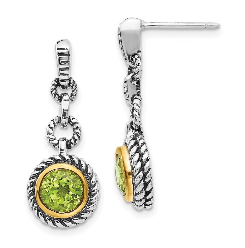 Sterling Silver w/Gold-tone Flash Gold-plated Peridot Earrings – Elegant Jewelry Gift for Birthday, Anniversary, Engagement, Wedding