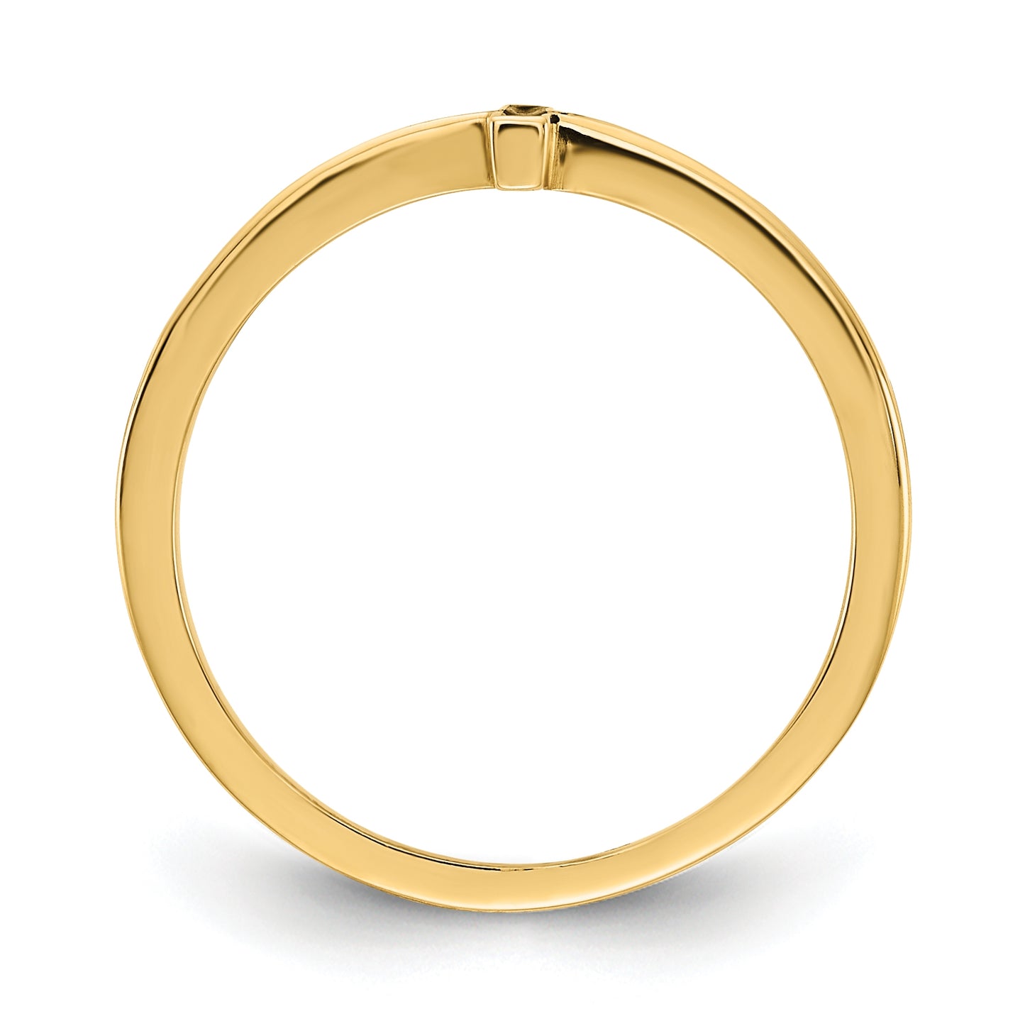 14K Yellow Gold Antiqued Sideways Cross Ring