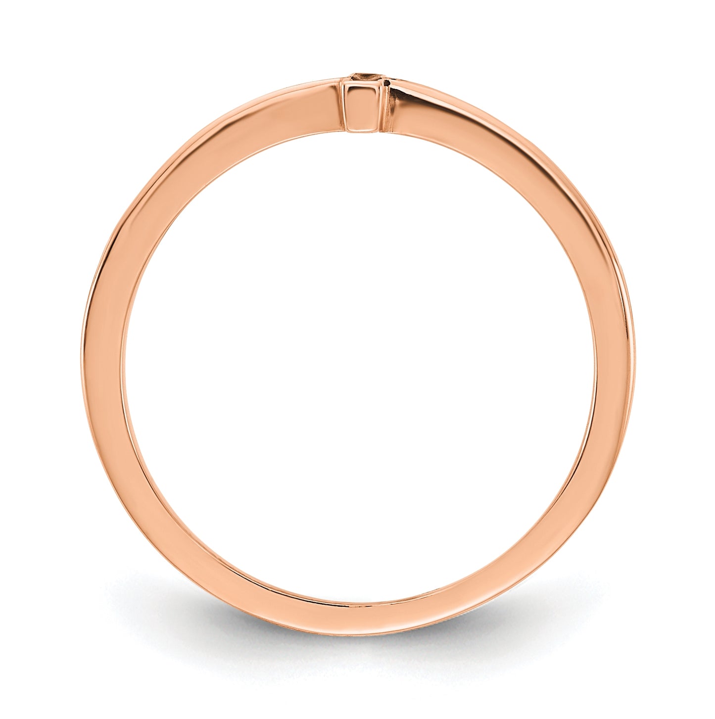 14k Rose Gold Enameled Sideways Cross Ring