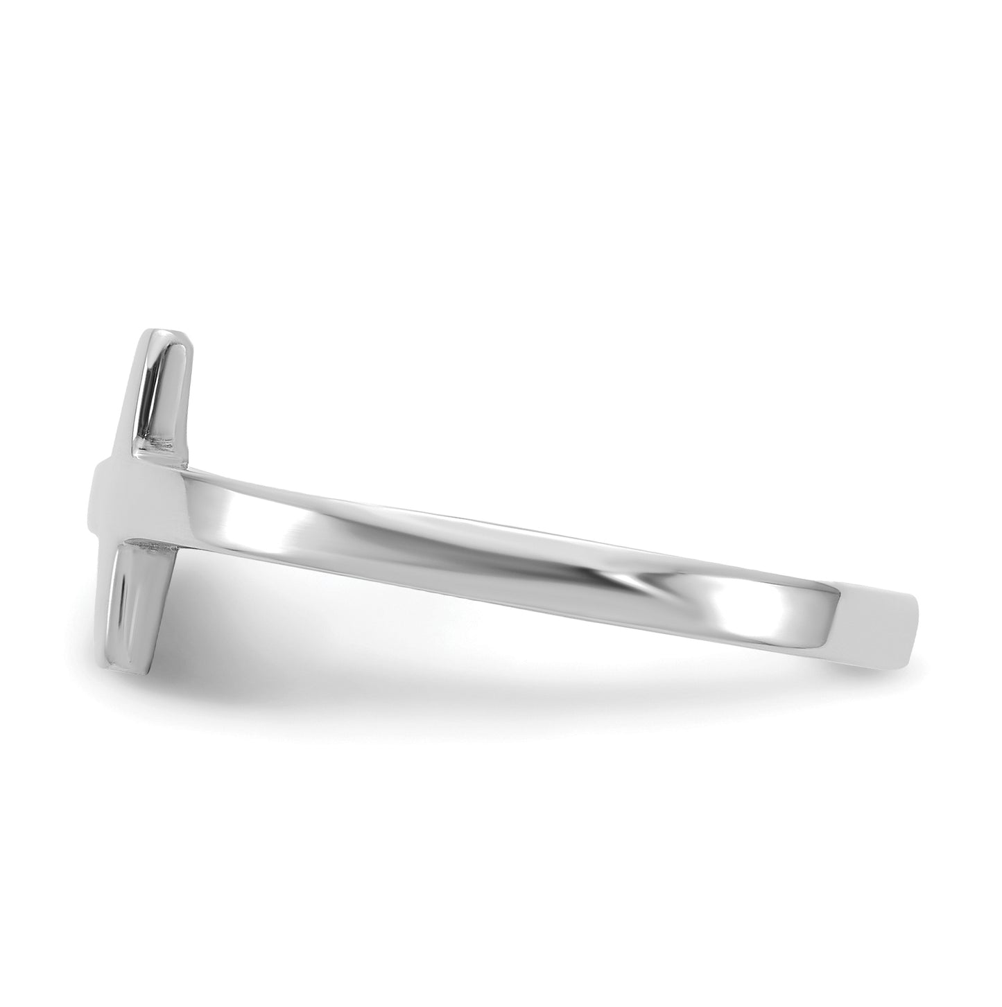 14k White Gold Sideway Cross Ring