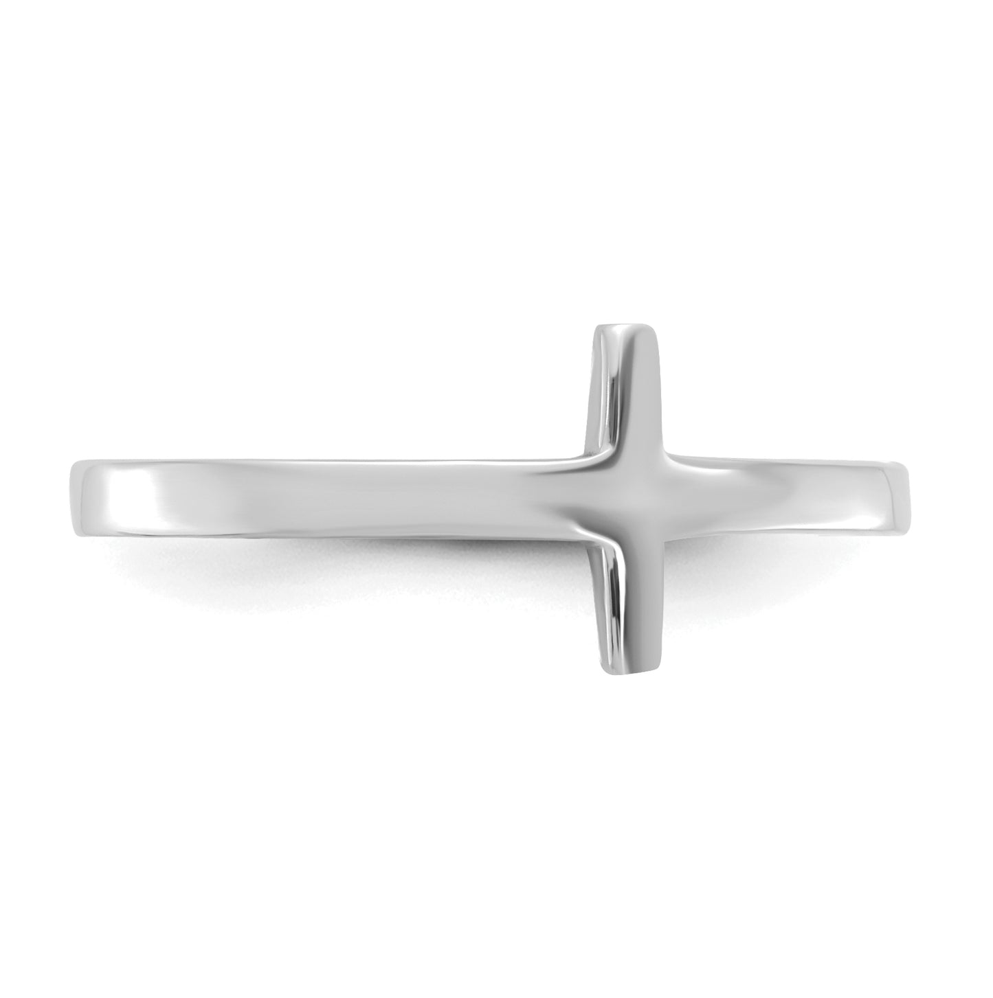 14k White Gold Sideway Cross Ring