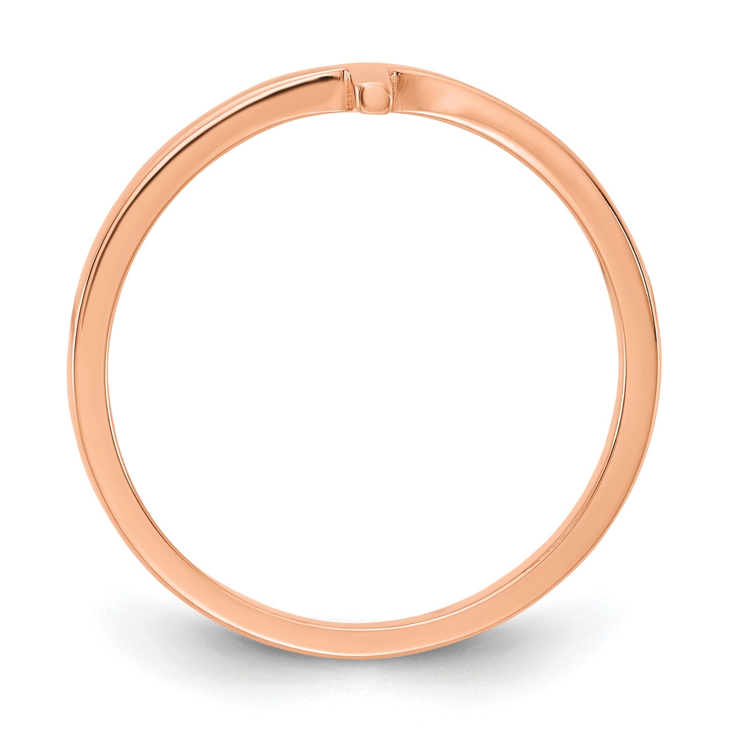 14k Rose Gold Sideways Cross Ring