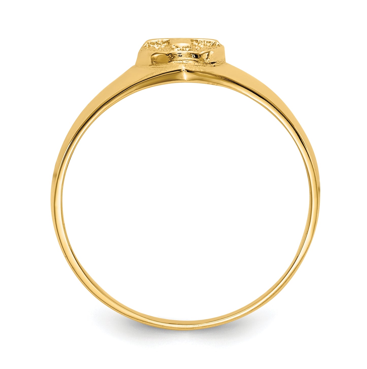 14K Yellow Gold Childs Polished Cross Ring