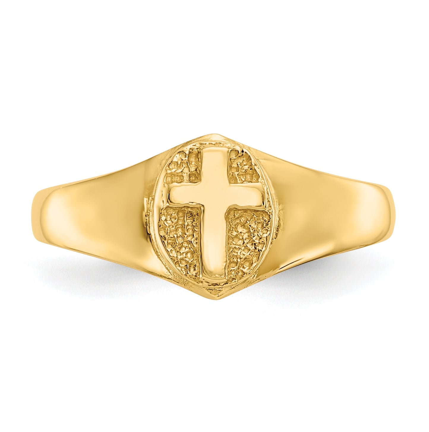 14K Yellow Gold Childs Polished Cross Ring