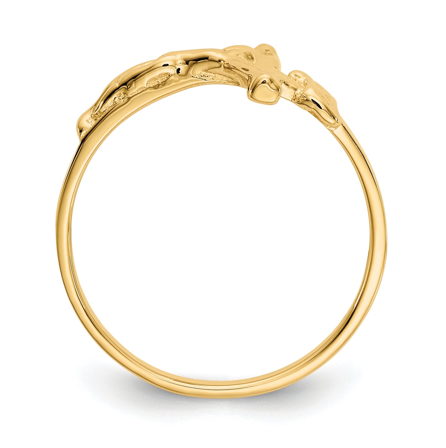 14K Yellow Gold Childs Polished Crucifix Ring