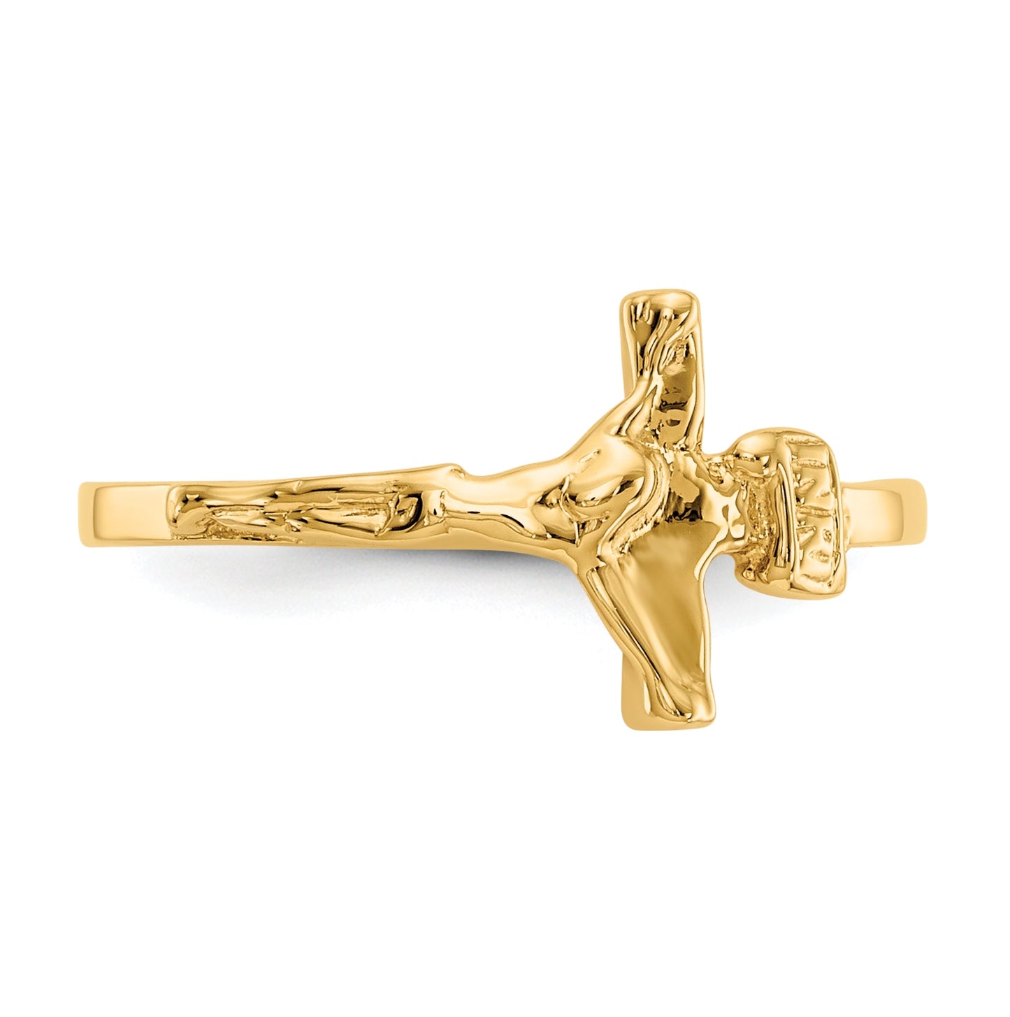 14K Yellow Gold Childs Polished Crucifix Ring
