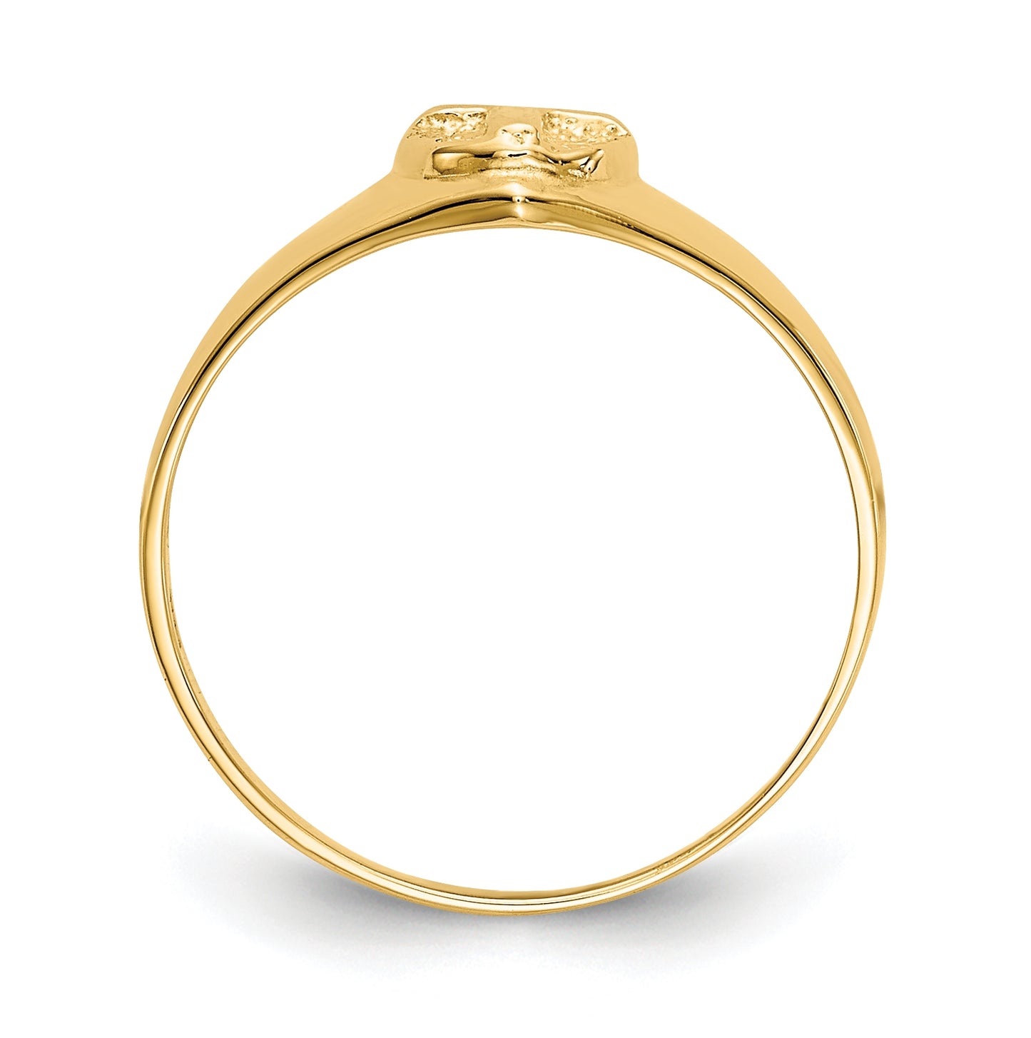 14K Yellow Gold Childs Polished Open Cross-Ring