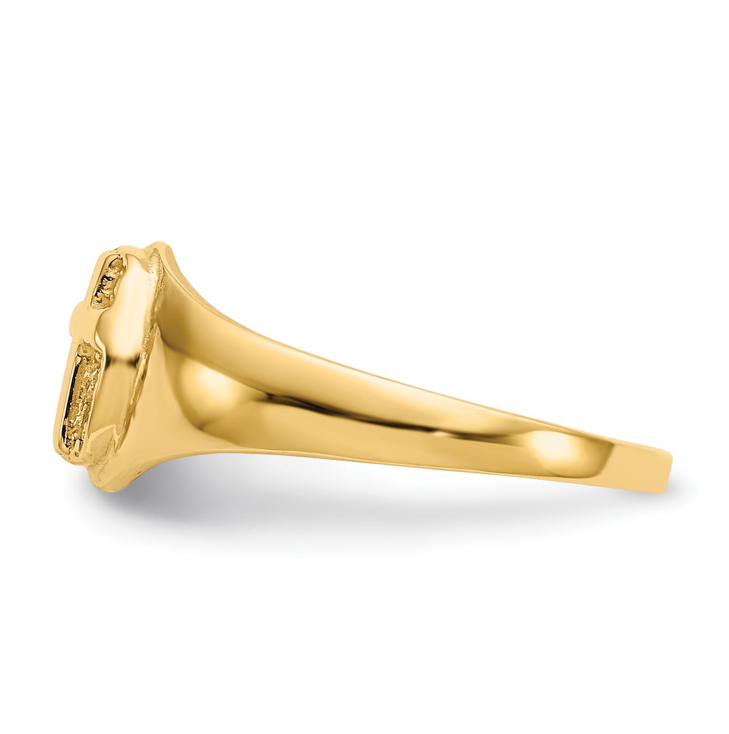 14K Yellow Gold Childs Polished Open Cross-Ring