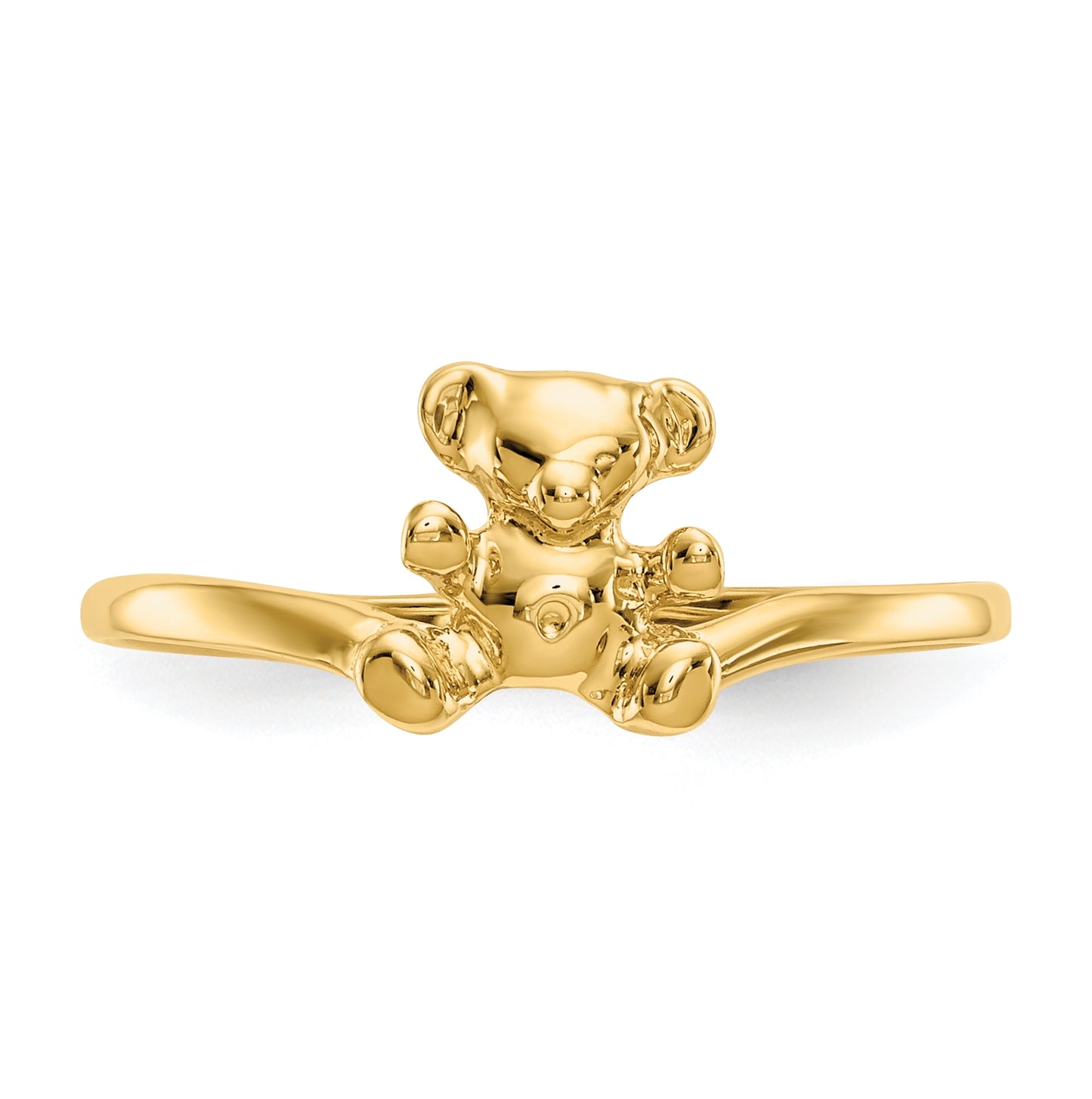 14K Yellow Gold Childs Polished Teddy-Bear Ring