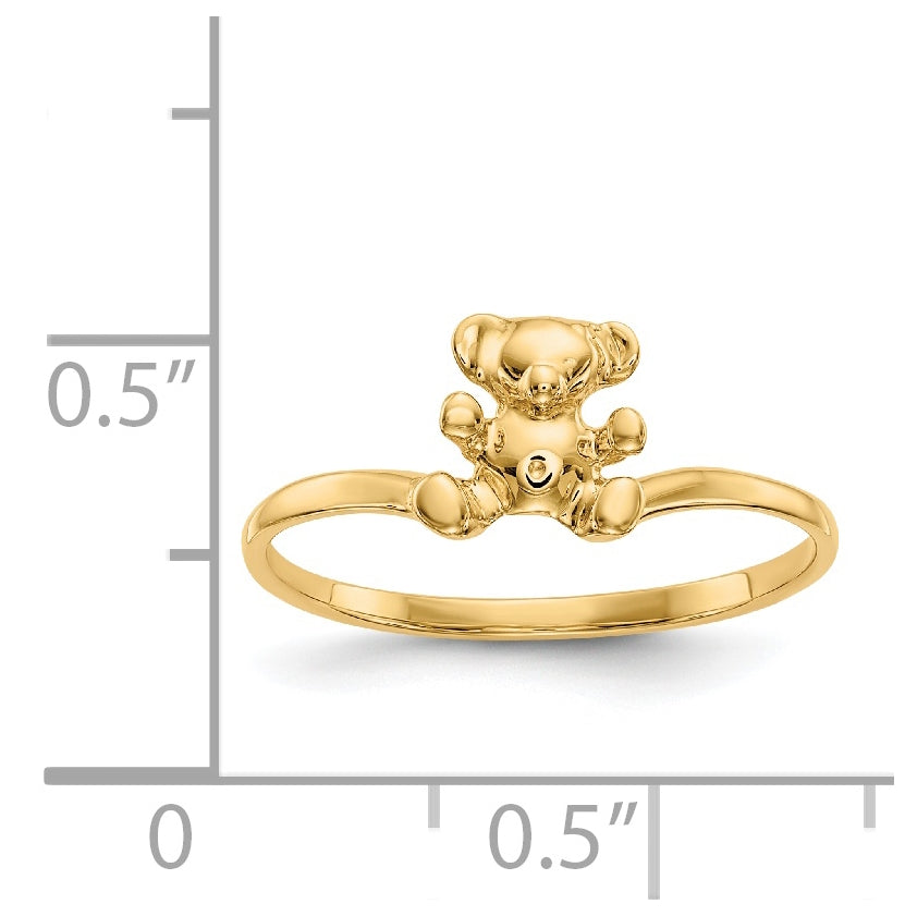 14K Yellow Gold Childs Polished Teddy-Bear Ring