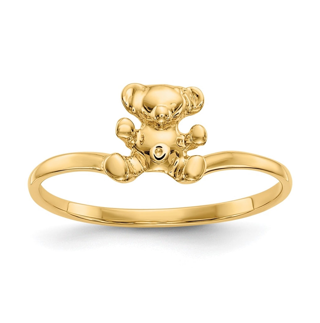 14K Yellow Gold Childs Polished Teddy-Bear Ring