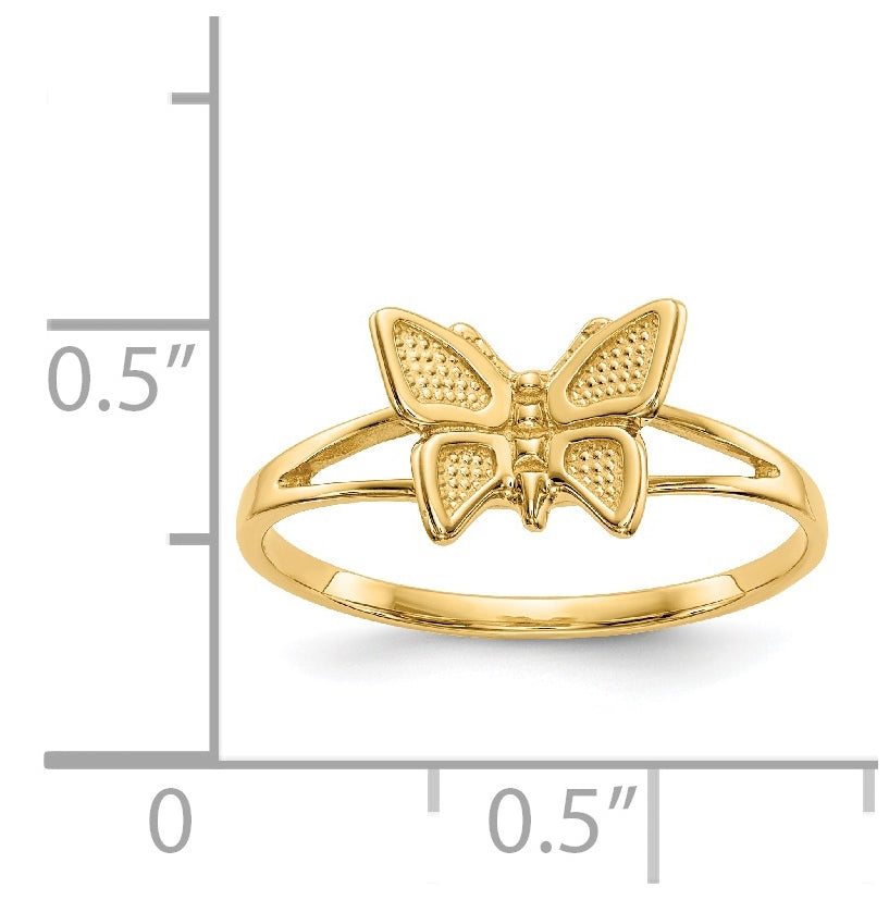 14K Yellow Gold Children's Butterfly Ring
