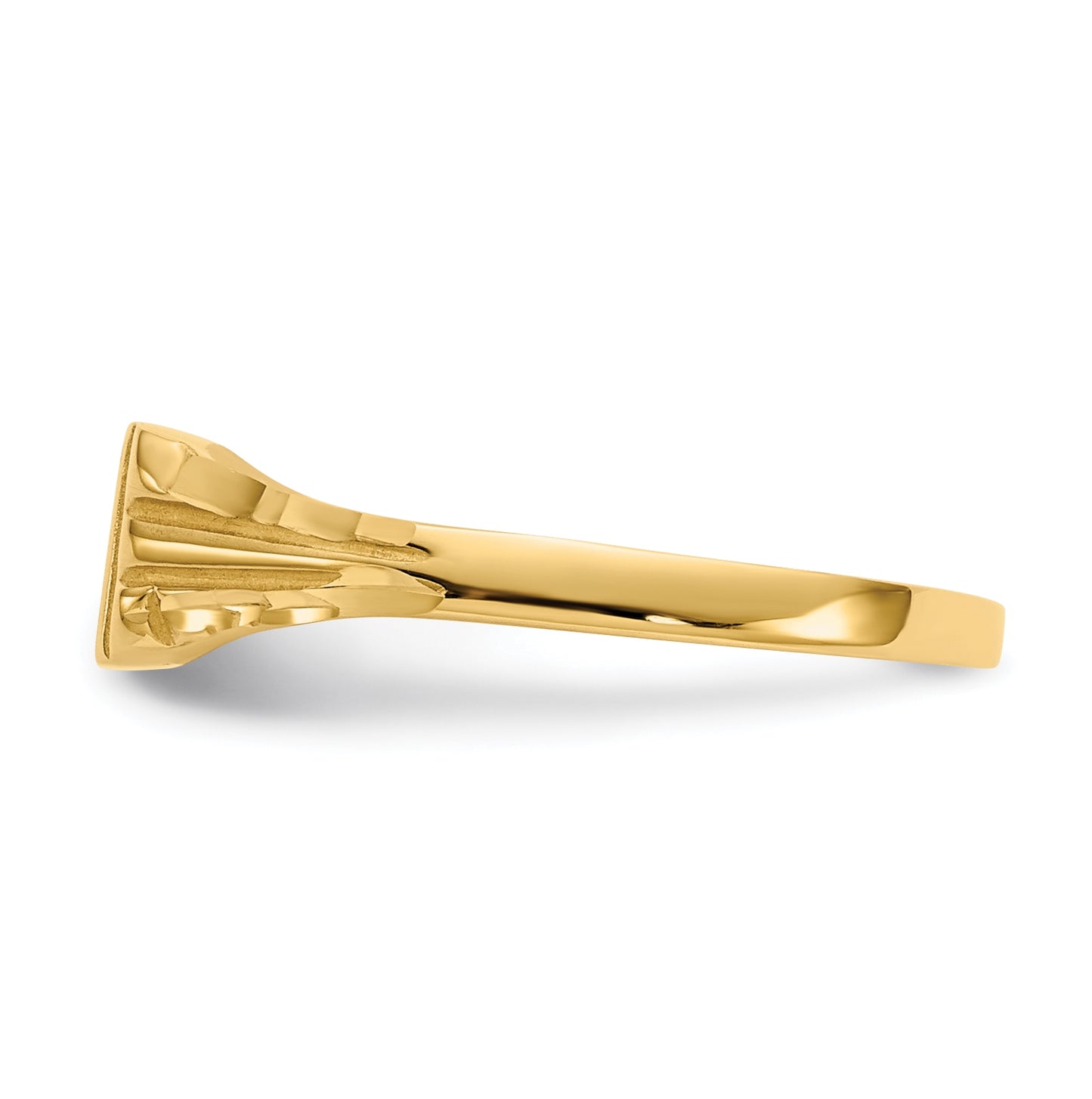 14K Yellow Gold Childs Diamond-Cut Signet Ring