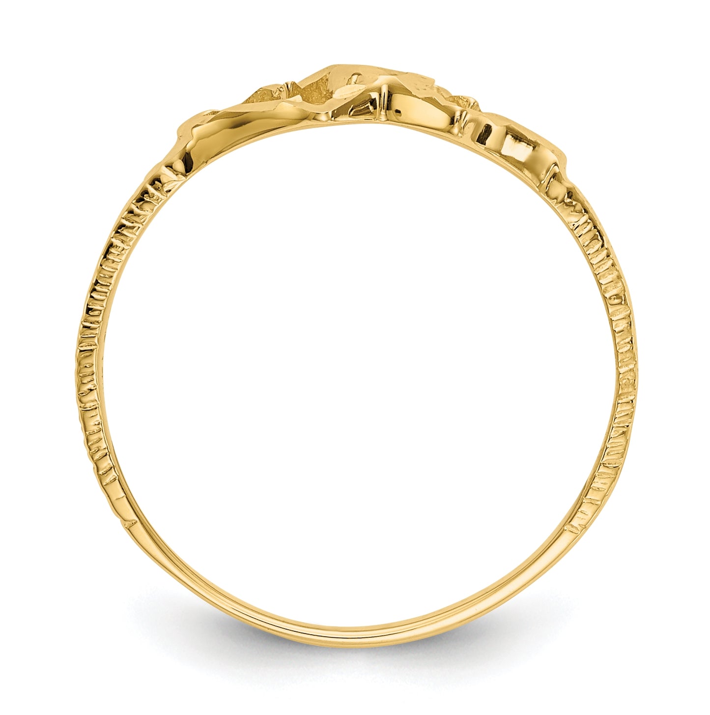 14K Yellow Gold Children's Heart Ring,  2mm