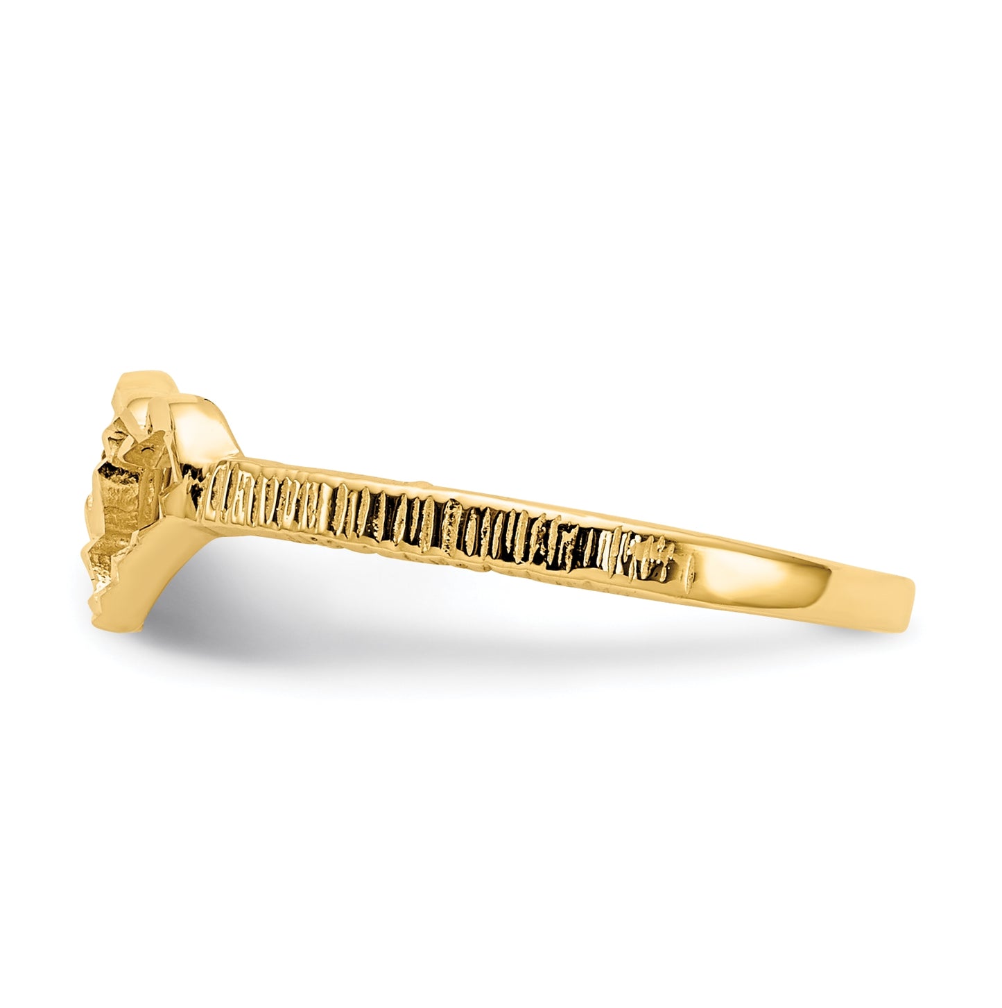 14K Yellow Gold Children's Heart Ring,  2mm