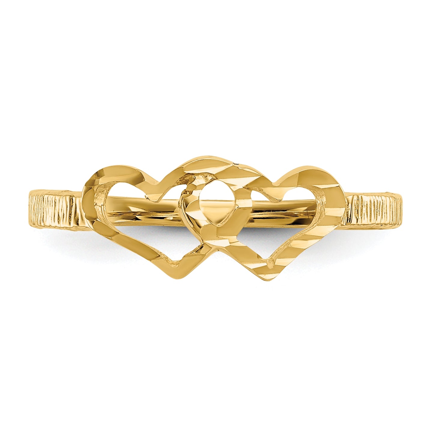 14K Yellow Gold Children's Heart Ring,  2mm