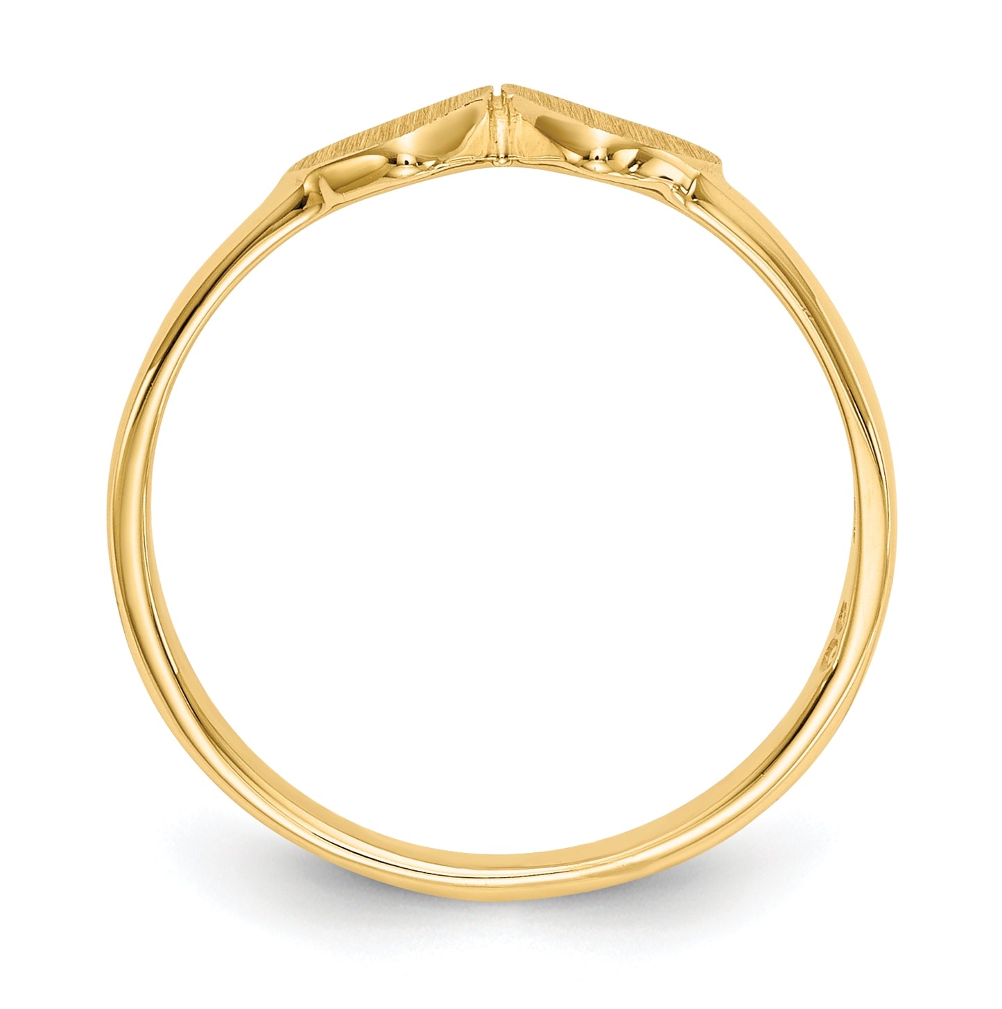 14K Yellow Gold Child's Double Heart Ring