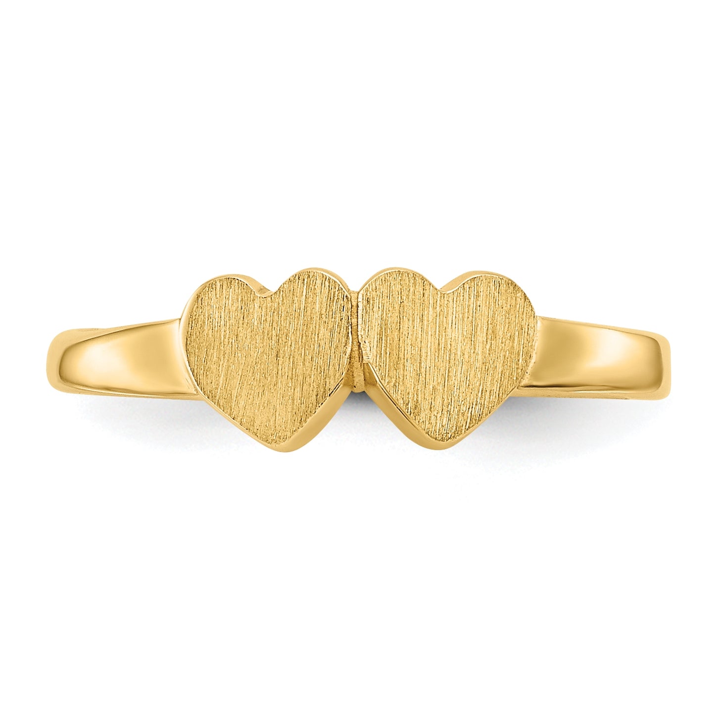 14K Yellow Gold Child's Double Heart Ring