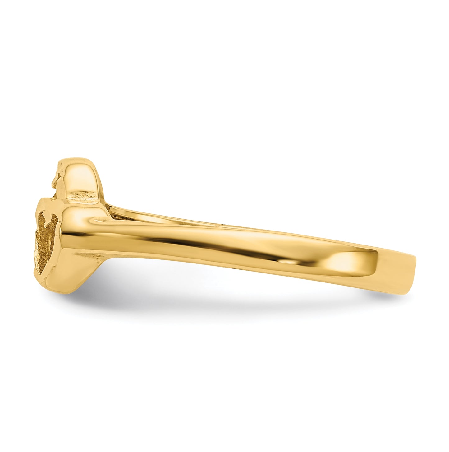 14K Yellow Gold Childrens Heart Ring,  2 mm