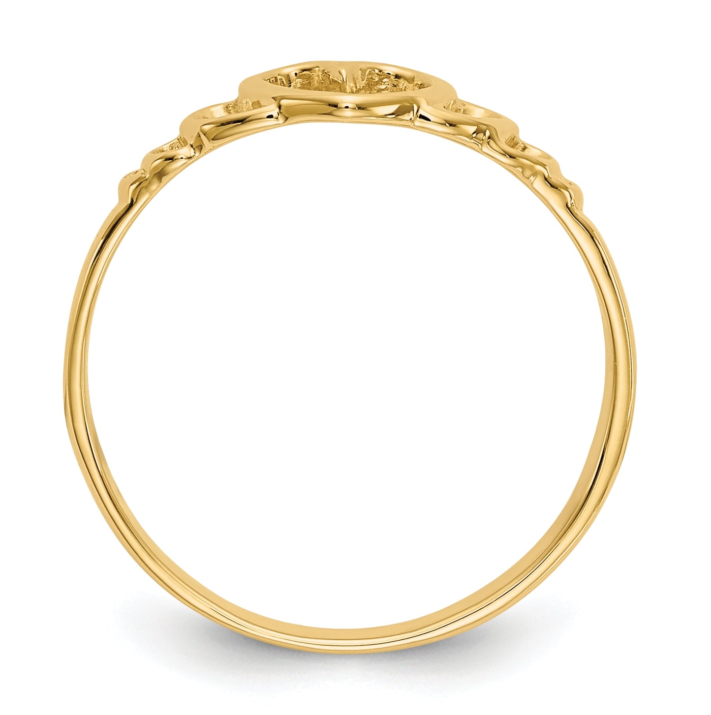 14K Yellow Gold Children's Heart Ring,  2 to 7 mm (tapered)