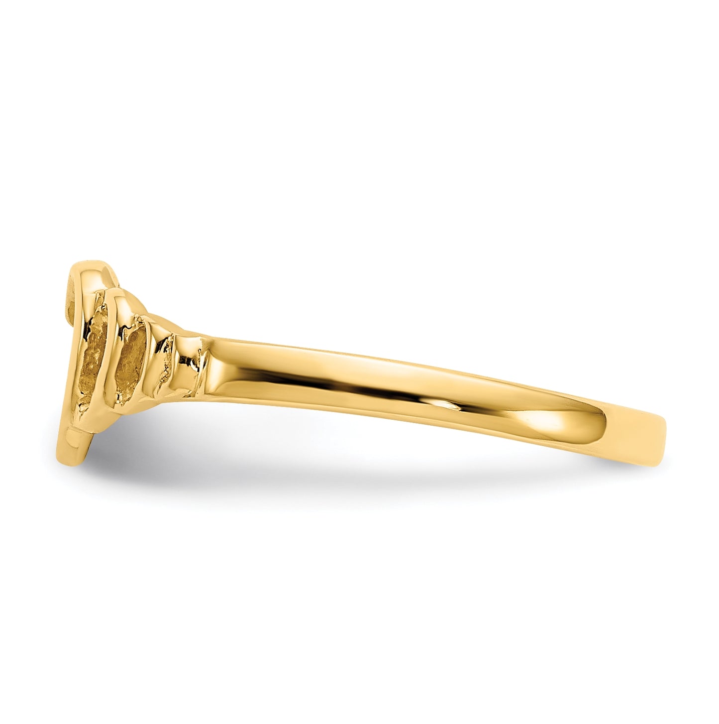 14K Yellow Gold Children's Heart Ring,  2 to 7 mm (tapered)