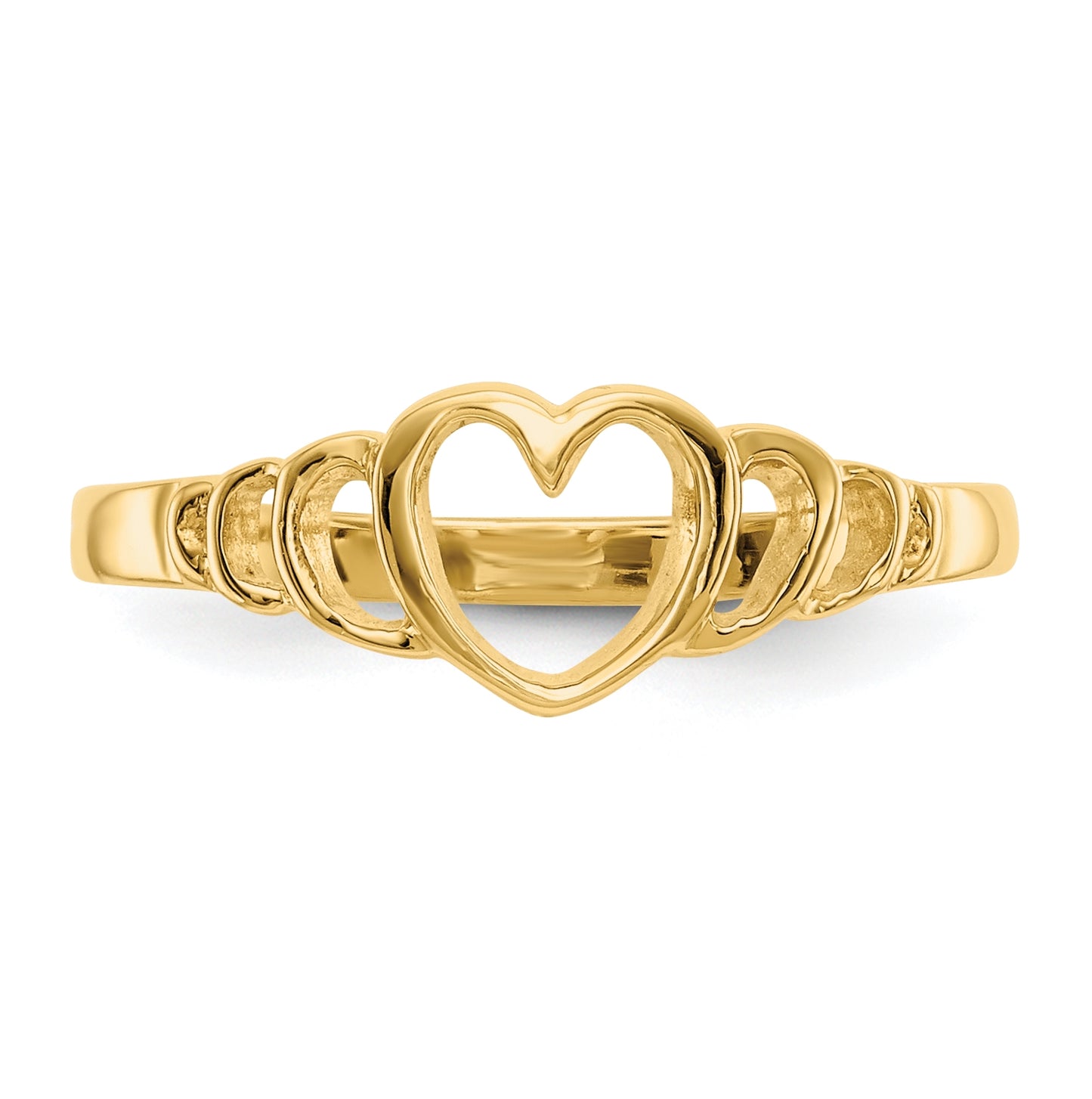 14K Yellow Gold Children's Heart Ring,  2 to 7 mm (tapered)