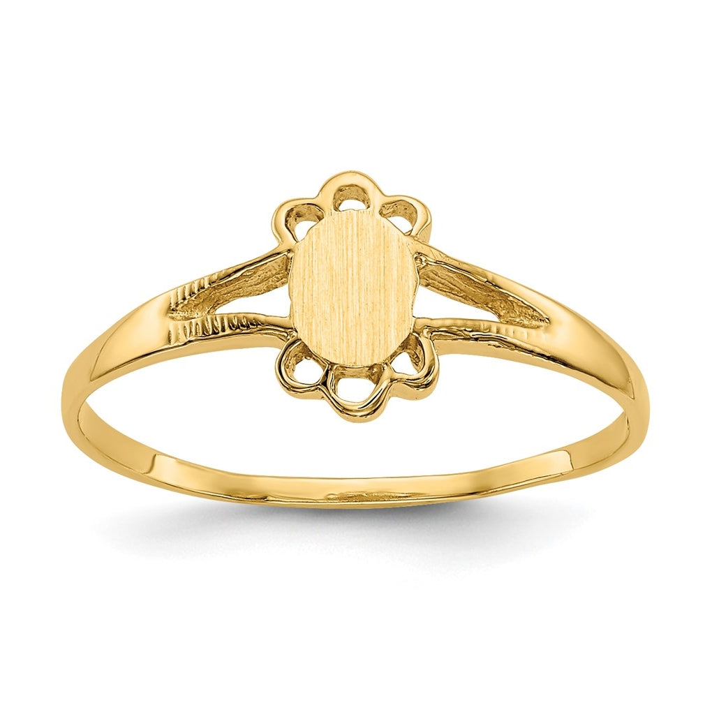 14K Yellow Gold Child's Fancy Signet-Ring