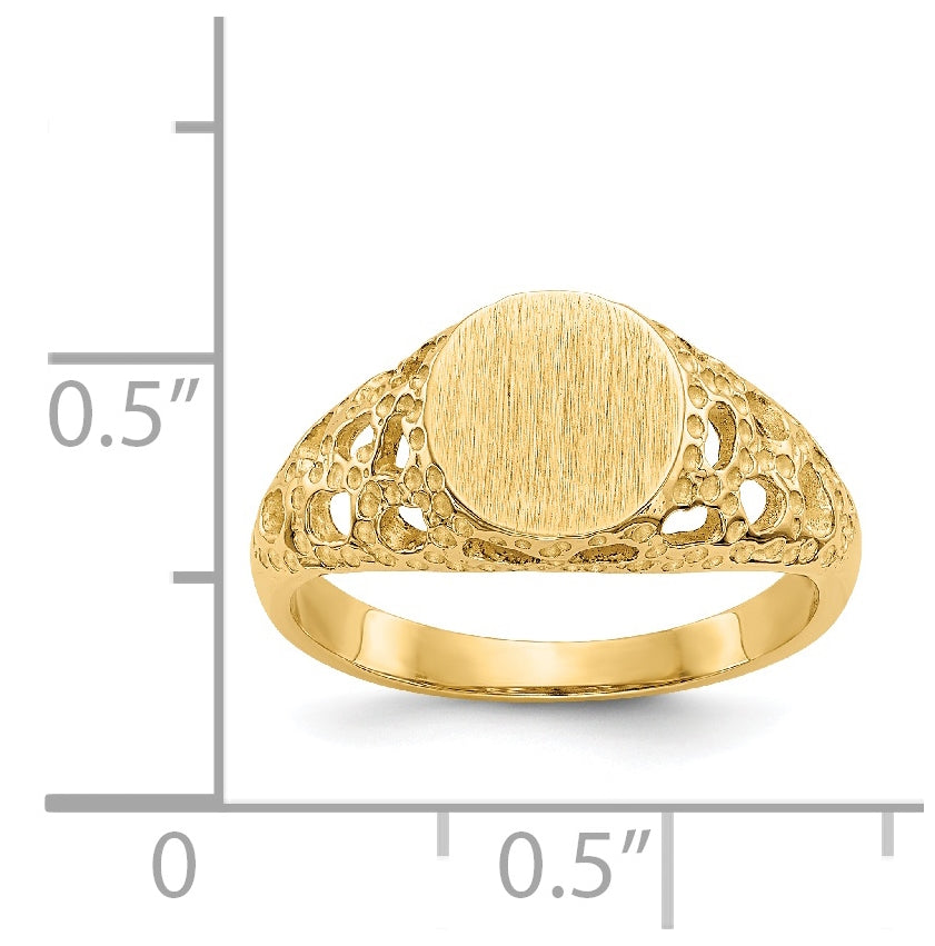 14K Yellow Gold Childs Fancy Signet Ring