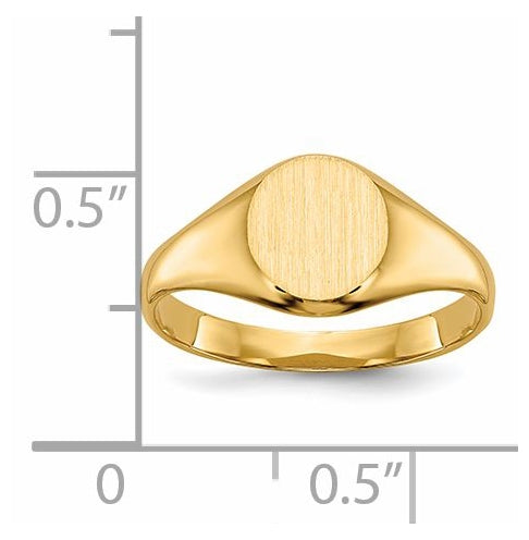 14K Yellow Gold Childs Closed Back Signet Ring