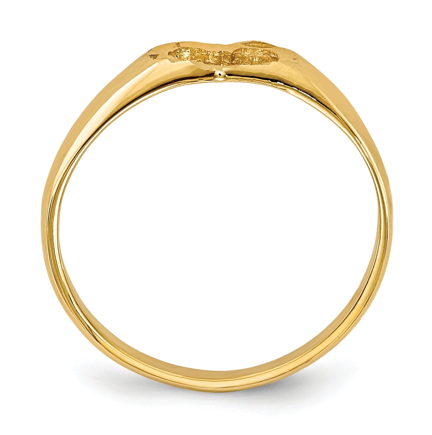 14K Yellow Gold Children's Heart Ring,  2 to 5 mm (tapered)