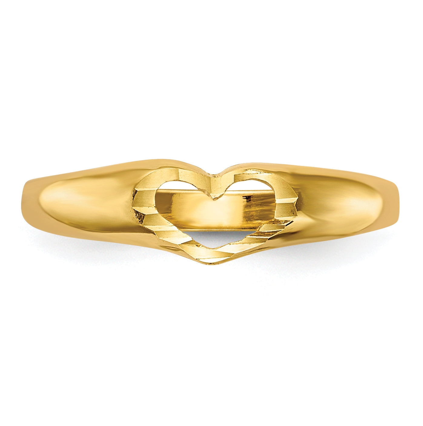 14K Yellow Gold Children's Heart Ring,  2 to 5 mm (tapered)