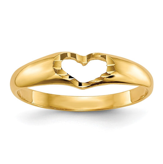 14K Yellow Gold Children's Heart Ring,  2 to 5 mm (tapered)