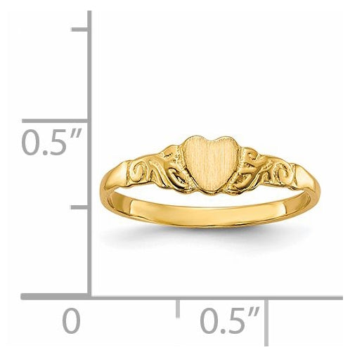 14K Yellow Gold Child's Heart-Ring