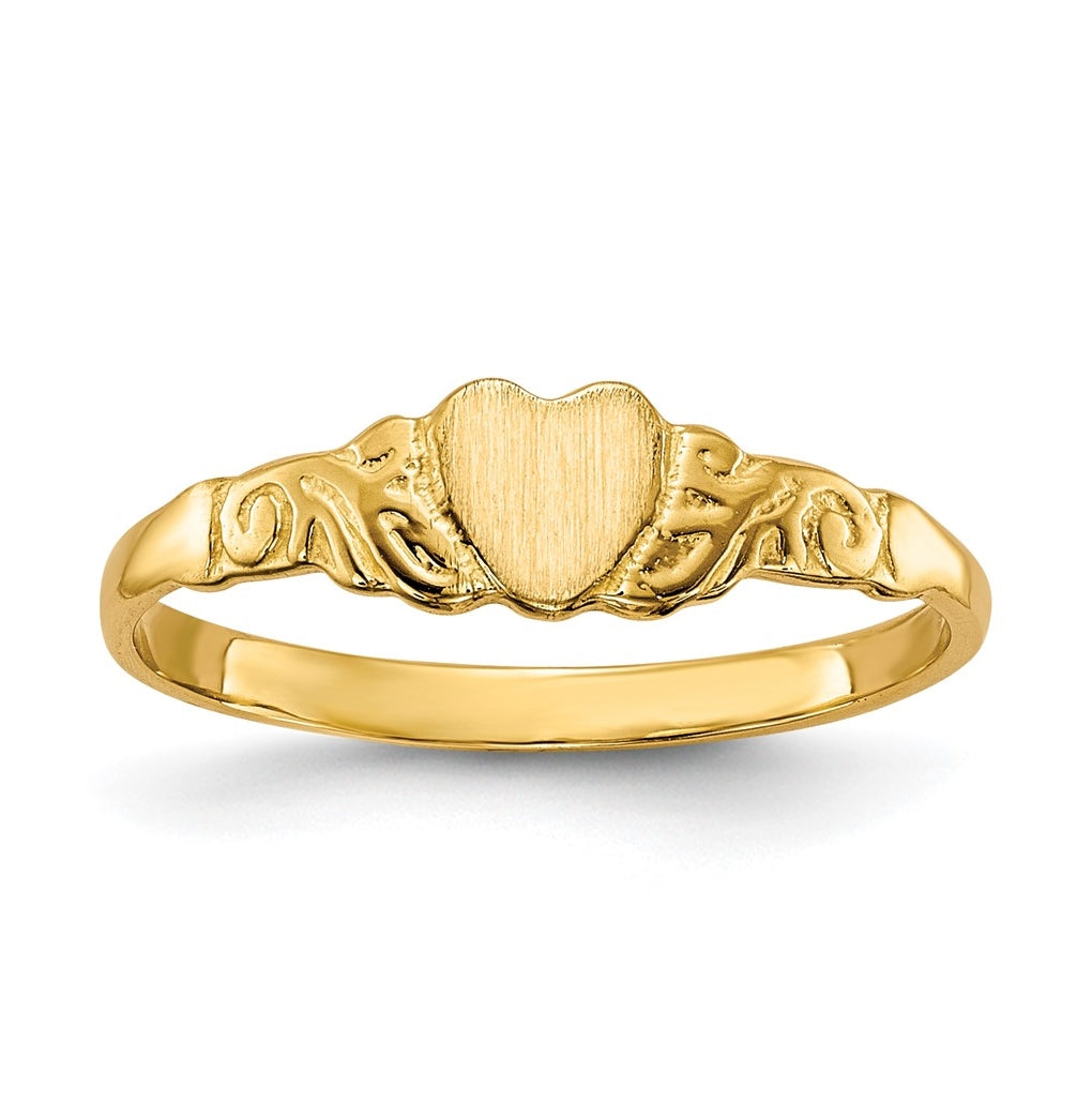 14K Yellow Gold Child's Heart-Ring