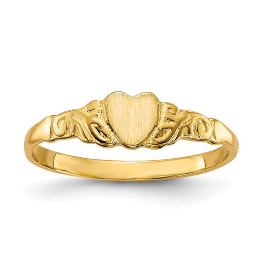14K Yellow Gold Child's Heart-Ring