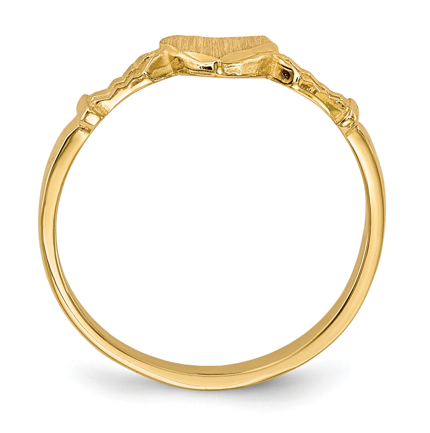 14K Yellow Gold Children's Heart Ring,  2 mm